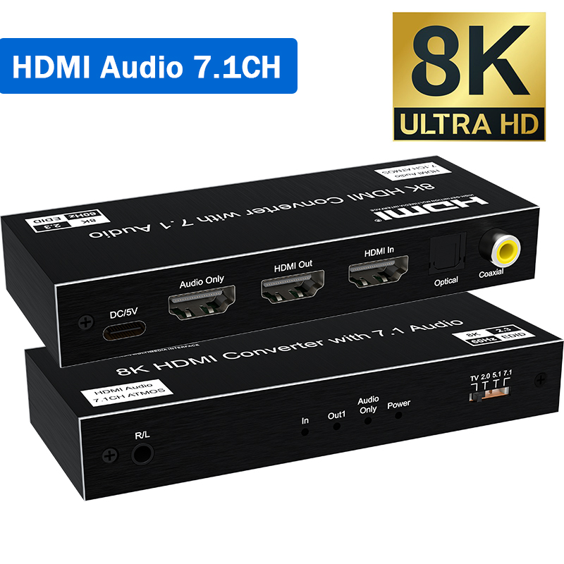 Hdmi Cable 2.1 - 8K HDMI 7.1CH Audio Extractor 4K@120Hz