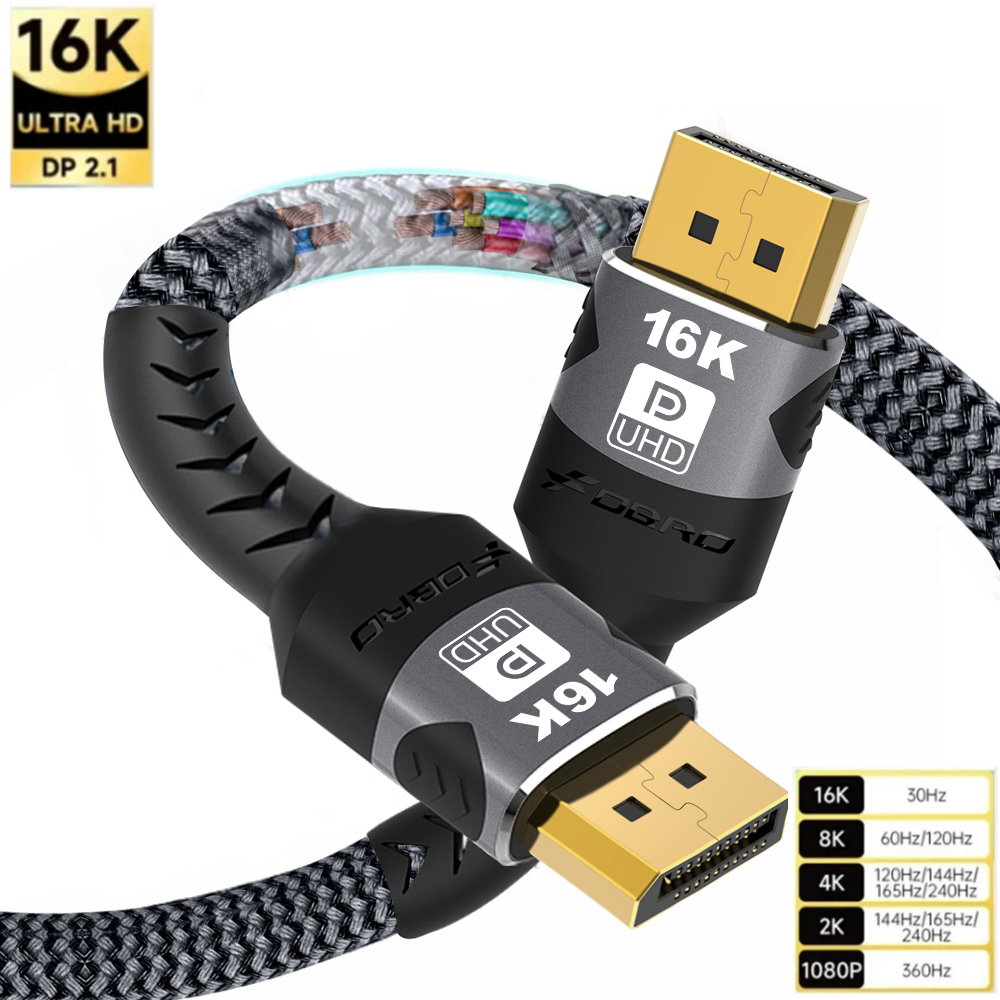 Hdmi Cable 2.1 - 16K DP 2.1 Displayport Cable 16K