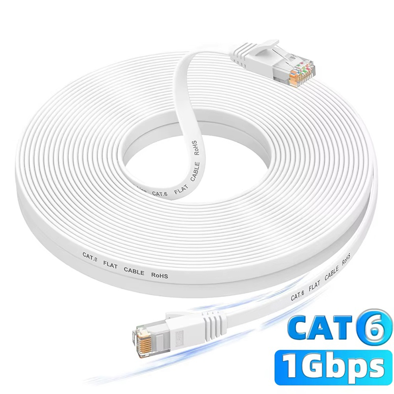 Lan Cable Gaming - Cat6 Ethernet Cable 0.3/0.5/1/1.5/2/3/5/10m Flat RJ45