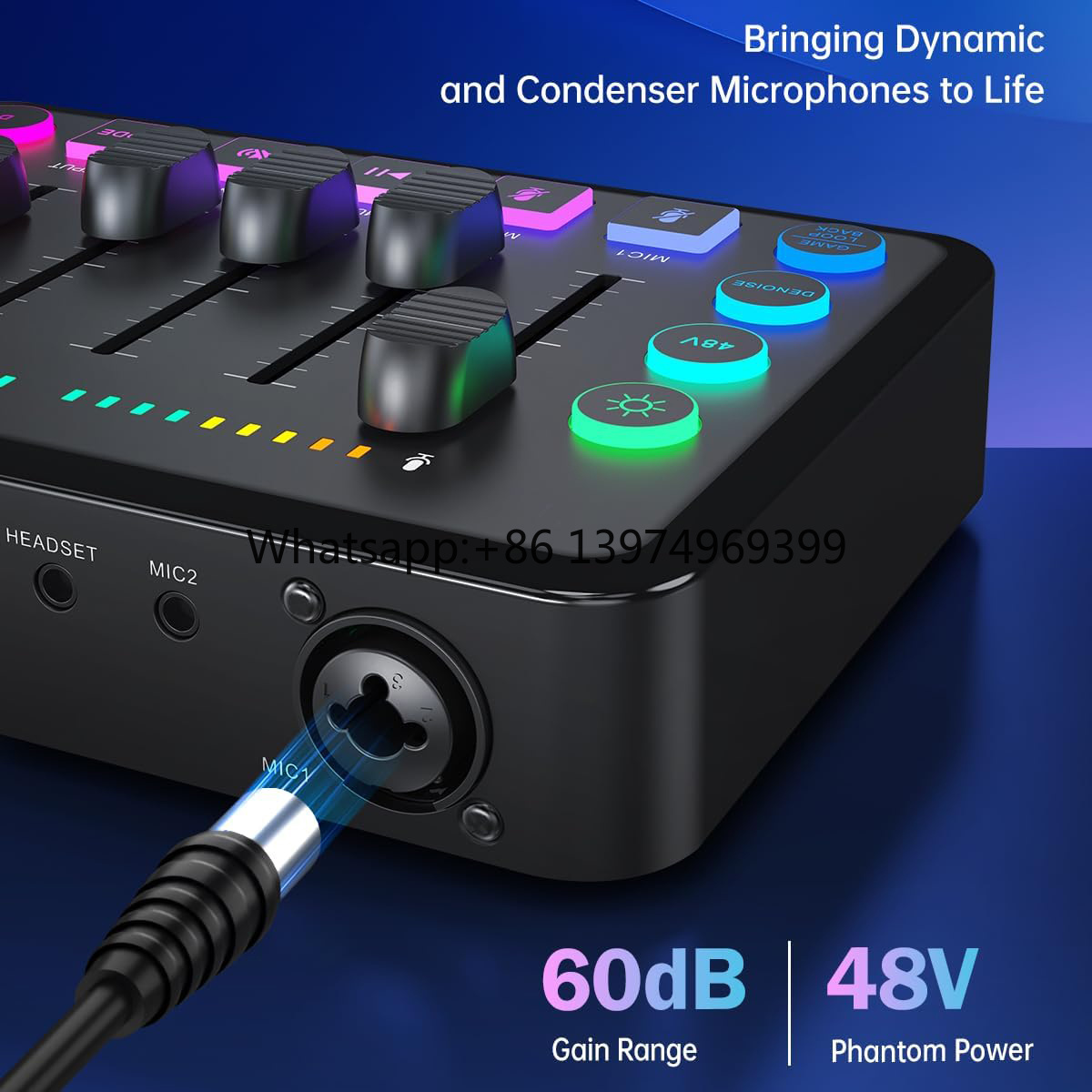Handheld Gaming Console - Rechargeable 48V Phantom Power RGB Gaming