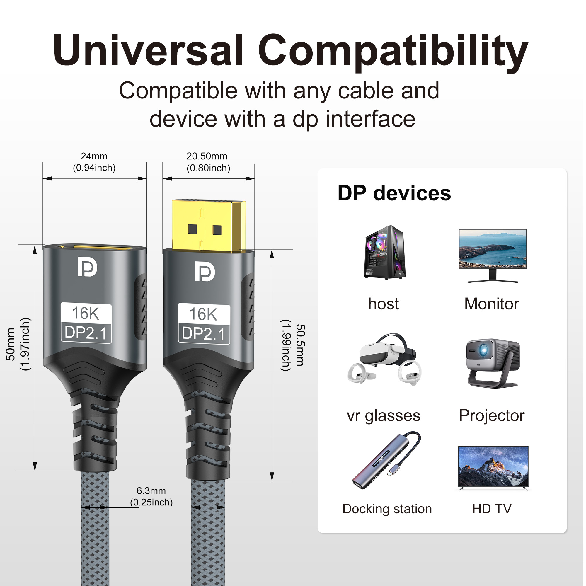 16K DP 2.1 Extension Cable 80G - Hdmi Cable 2.1 review and price