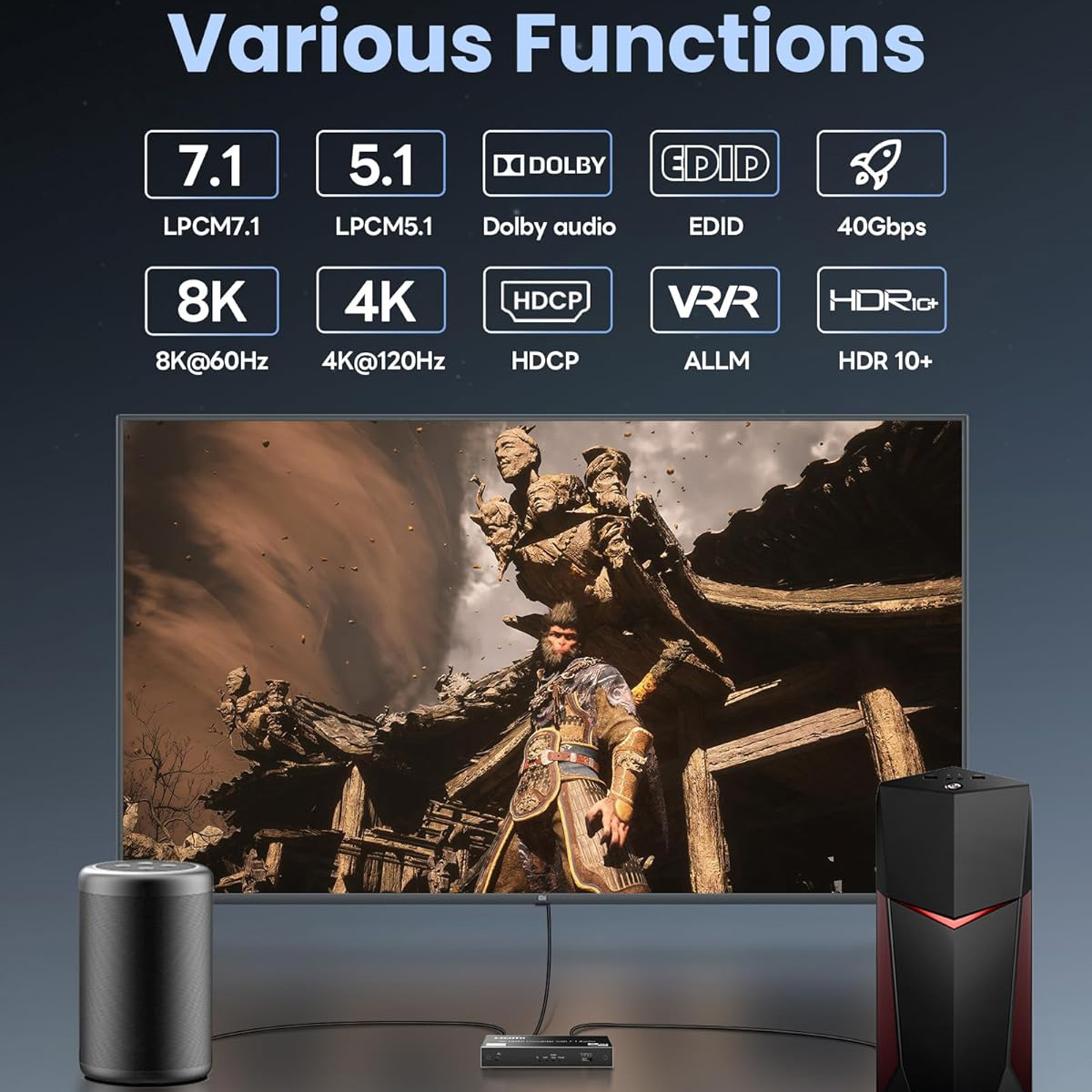 8K HDMI 7.1CH Audio Extractor  - Hdmi Cable 2.1 review and price