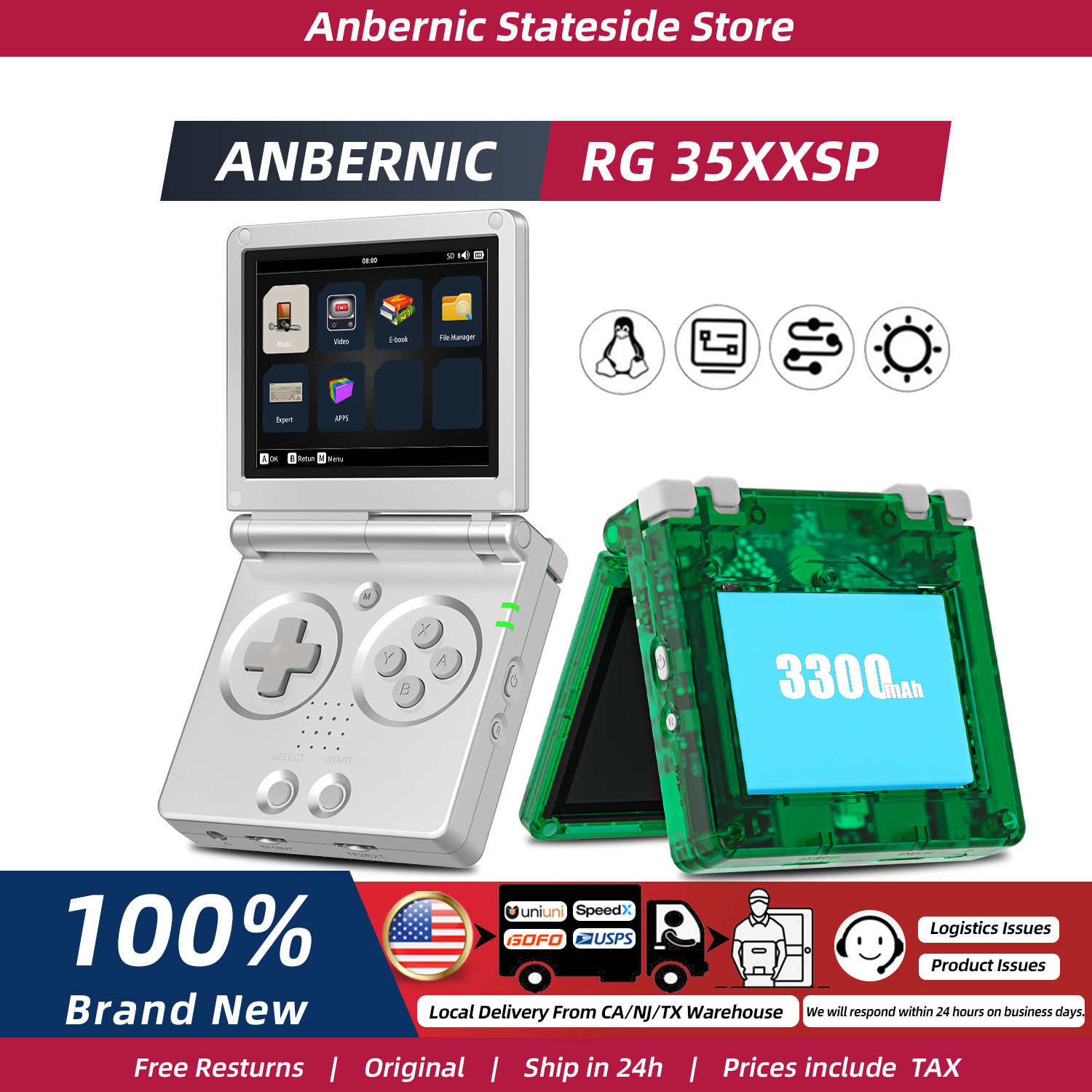 ANBERNIC RG35XXSP FILP 3.5 Inc - Gaming Console Years review and price