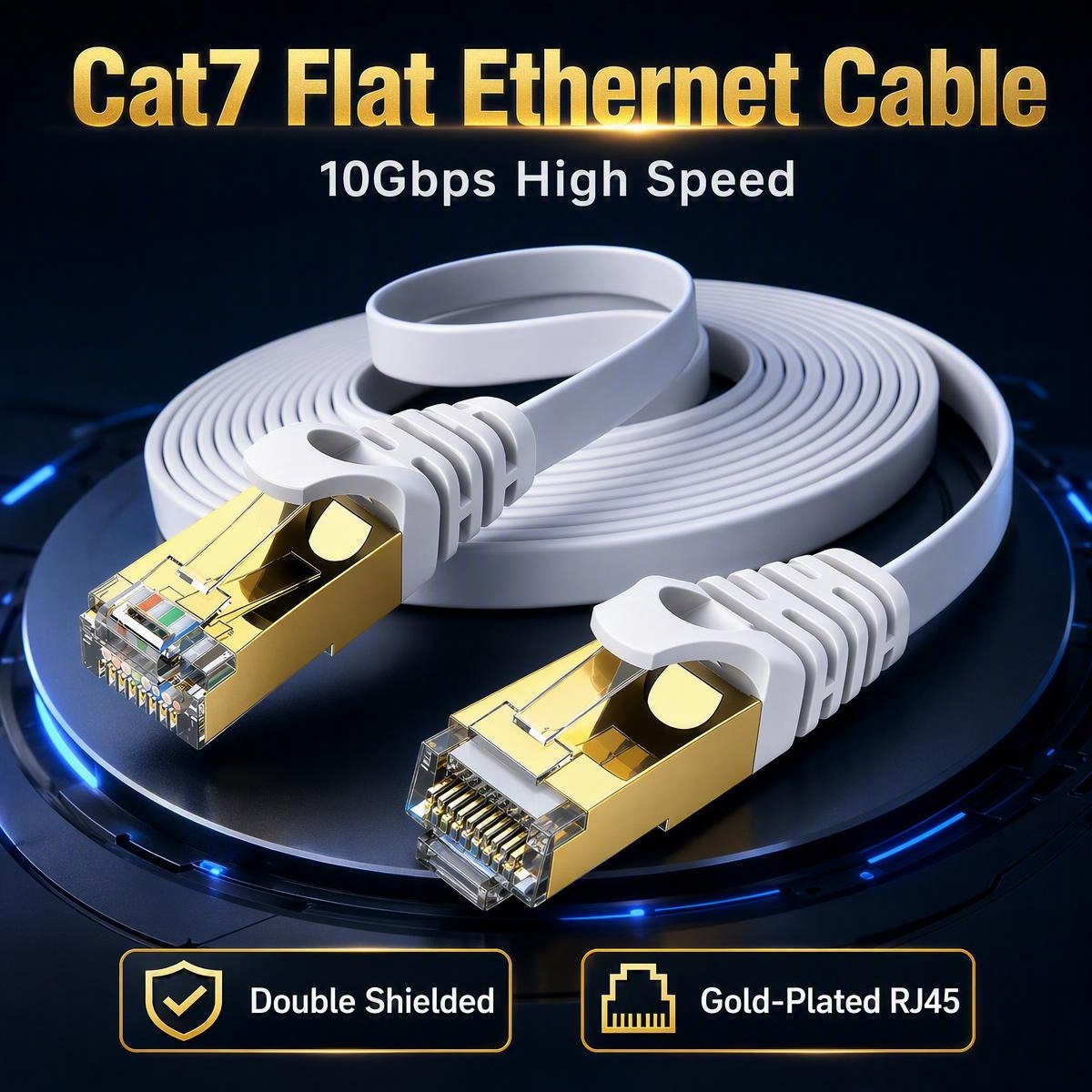 Cat7 Flat Ethernet Cable 10Gbp - Lan Cable Gaming review and price