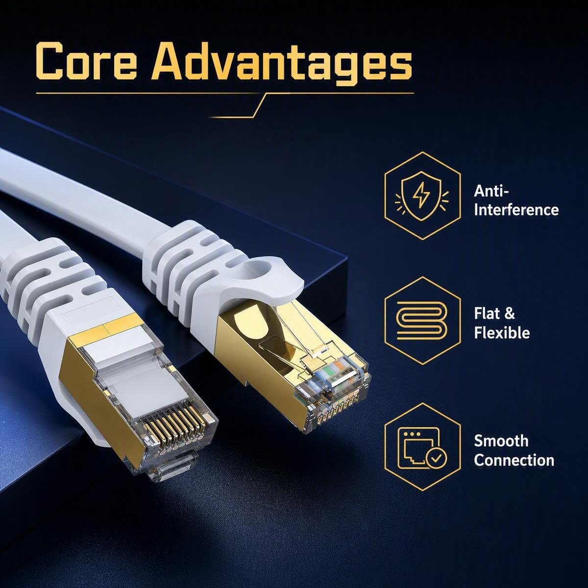 Cat7 Flat Ethernet Cable 10Gbp - Lan Cable Gaming review and price