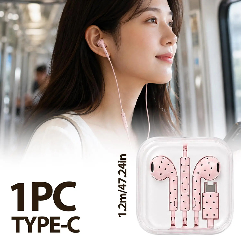 Cute Polka-dot Star Type C Ear - Gaming Headset Wired review and price