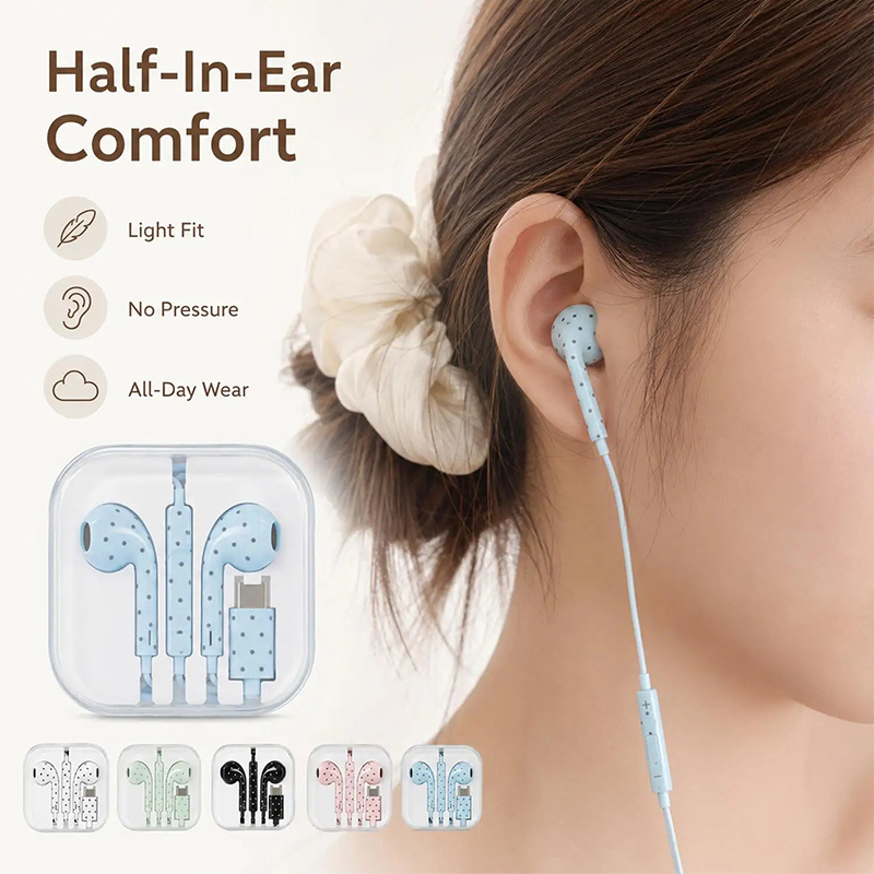 Cute Polka-dot Star Type C Ear - Gaming Headset Wired review and price