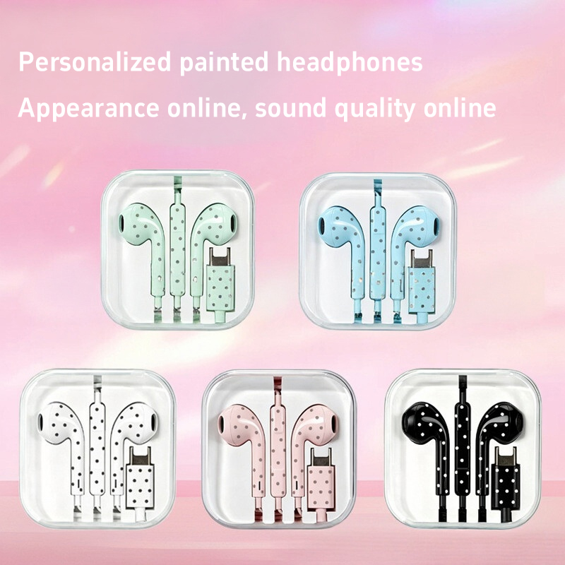 Cute Polka-dot Star Type C Ear - Gaming Headset Wired review and price