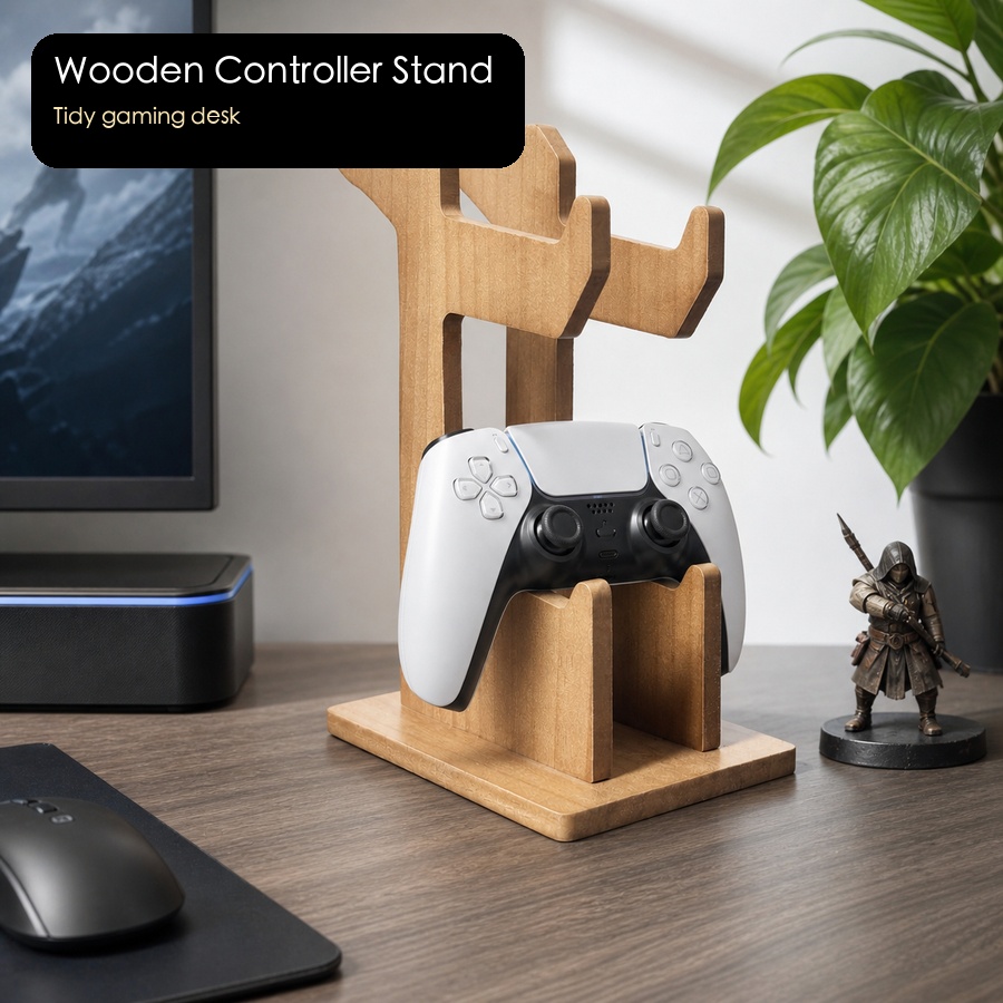 Wooden Game Controller Display - Gaming Console Organizer review and price
